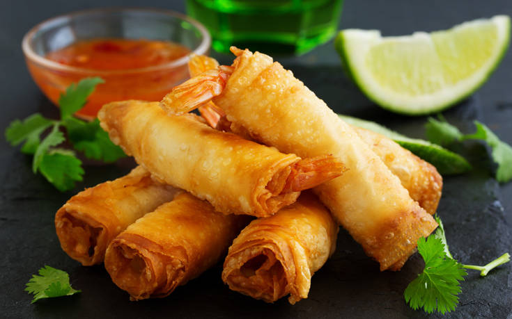 Spring rolls με γαρίδες