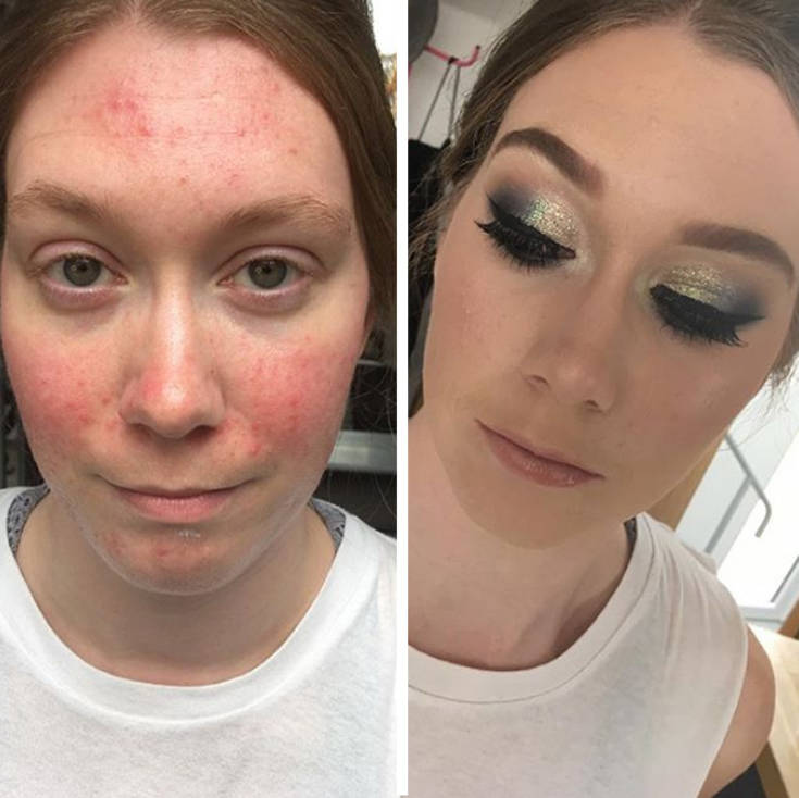Γυναίκες πριν και μετά το μακιγιάζ