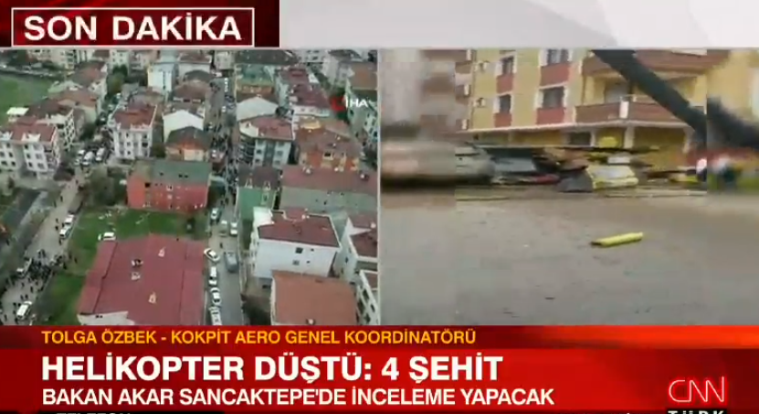 Στρατιωτικό ελικόπτερο συνετρίβη σε γειτονιά της Κωνσταντινούπολης