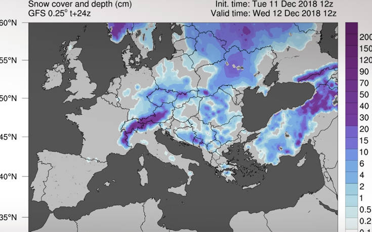 Πού θα έχει έντονες χιονοπτώσεις Πέμπτη και Παρασκευή