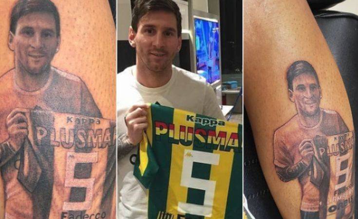 Αργεντινός ποδοσφαιριστής έστειλε τη φανέλα του στον Μέσι και «χτύπησε» τη φωτογραφία τατουάζ