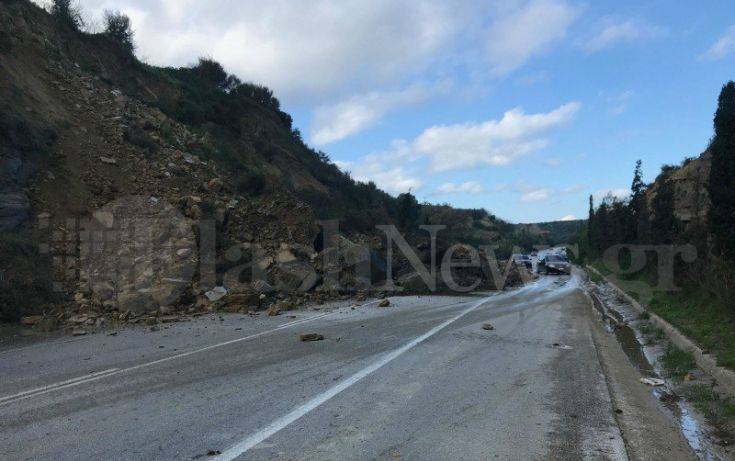 Μεγάλη κατολίσθηση στην εθνική οδό Χανίων – Κισσάμου