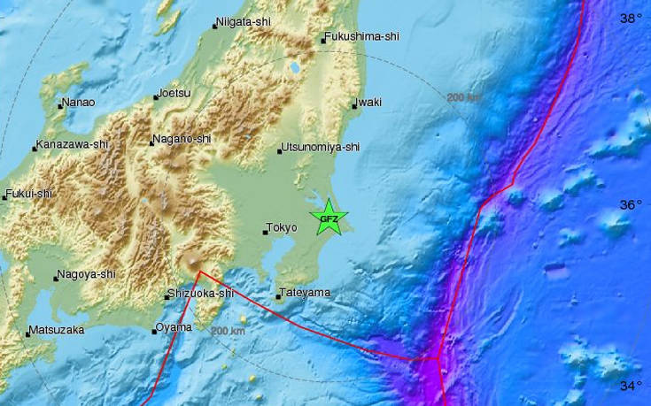 Σεισμός τώρα στην Ιαπωνία