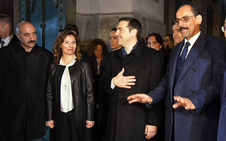 Εικόνες από την ξενάγηση Τσίπρα &#8211; Μπαζιάνα στην Αγία Σοφία