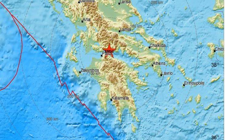 Σεισμός τώρα βορειοανατολικά της Πάτρας