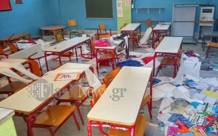 Βάνδαλοι κατέστρεψαν αίθουσες σχολείου σε κωμόπολη των Χανίων