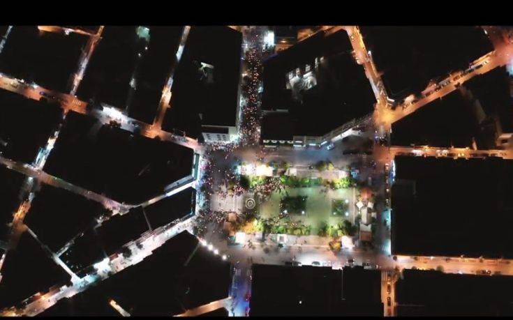 Η συνάντηση των Επιταφίων στη Λαμία από ψηλά