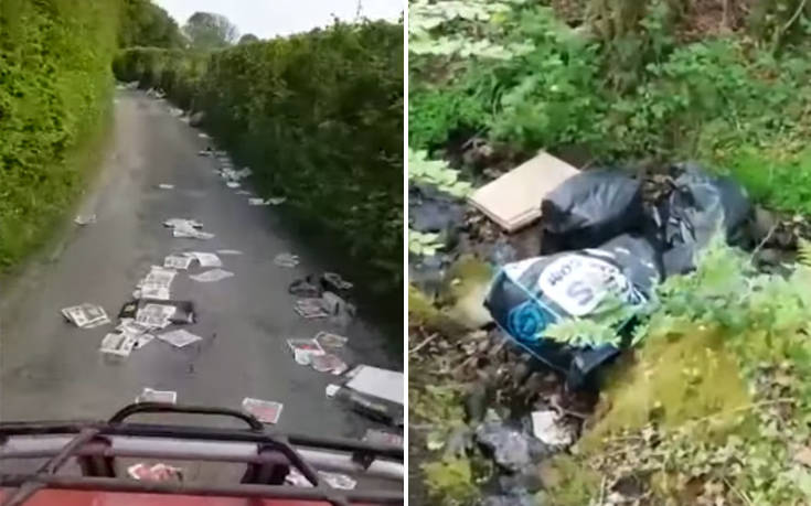 O δρόμος με τα δεκάδες σκουπίδια που ανήκει σε ευρωπαϊκή χώρα