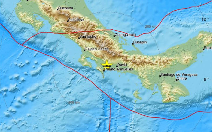 Σεισμός στα σύνορα Παναμά &#8211; Κόστα Ρίκα