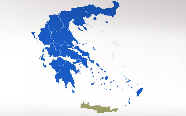 Αποτελέσματα Εκλογών 2019: Ο χάρτης της Ελλάδας βάφτηκε μπλε