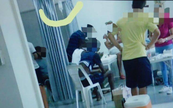 Φωτογραφία-ντοκουμέντο από χρήση ενδοφλέβιας σε ποδοσφαιρικά αποδυτήρια στην Κύπρο