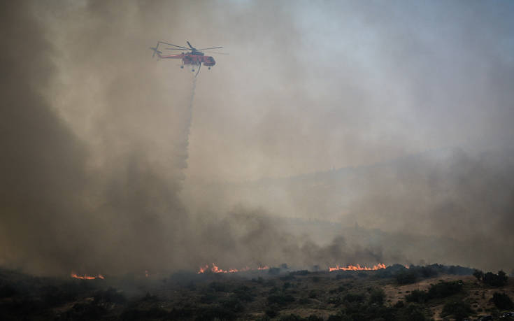 Πυρκαγιά στον Κιθαιρώνα: Ενισχύονται οι δυνάμεις με 145 πυροσβέστες