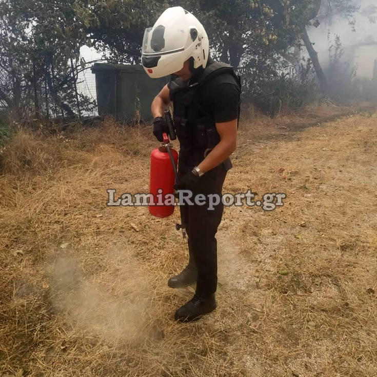 Αστυνομικοί της ΔΙΑΣ παλεύουν με κουβάδες να σβήσουν τις φλόγες – Newsbeast