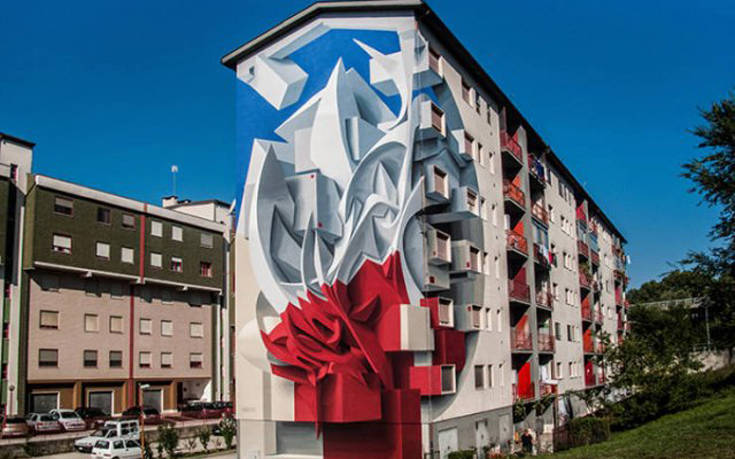 Τέχνη 3D πάνω σε κτίρια