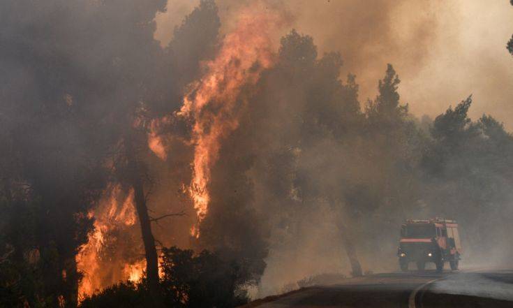 Μεγάλη πυρκαγιά σε εξέλιξη στη Χαλκιδική