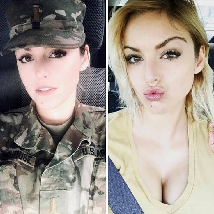 Κορίτσια με και χωρίς τη στολή εργασίας