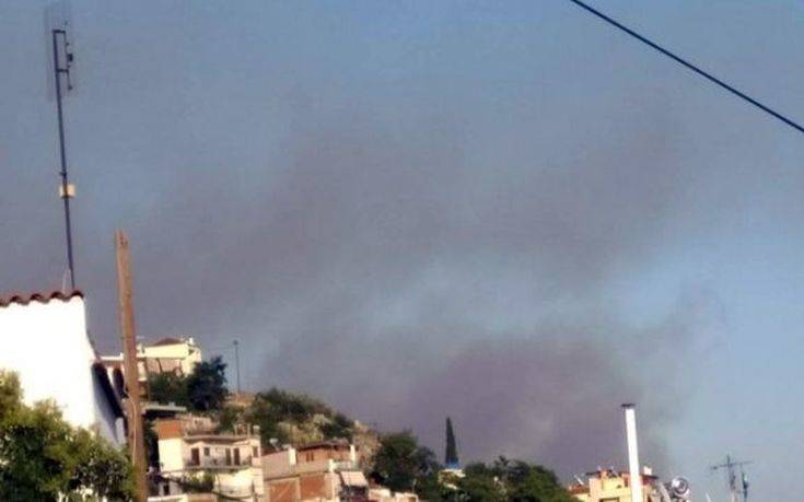 Πυκνός καπνός από πυρκαγιά «σκέπασε» την πόλη της Λαμίας