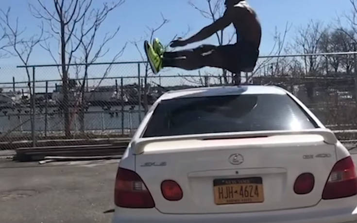 Ένας τύπος με εντυπωσιακό ταλέντο στα άλματα