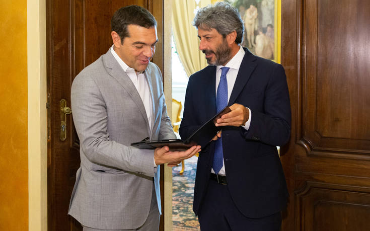 Με τον πρόεδρο του Ιταλικού Κοινοβουλίου συναντήθηκε ο Αλέξης Τσίπρας