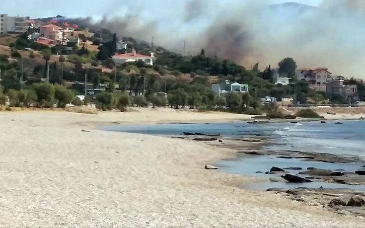 Οι πρώτες εικόνες από τη μεγάλη φωτιά στη Σαρωνίδα &#8211; Εκκενώνονται σπίτια