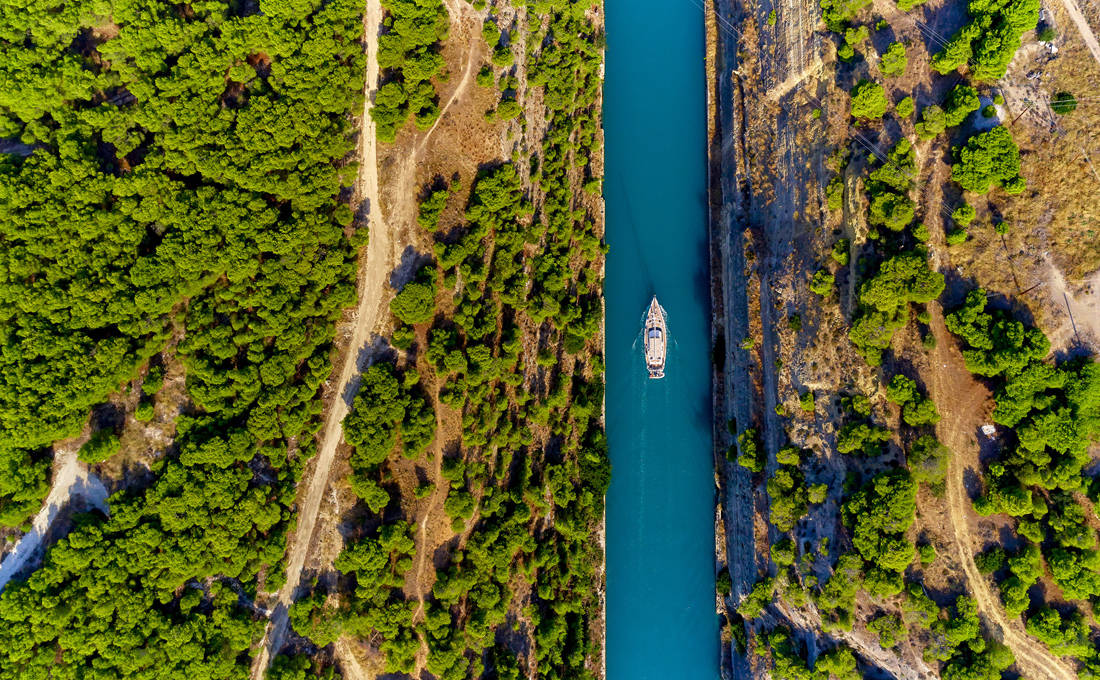 Η διώρυγα της Κορίνθου από ψηλά