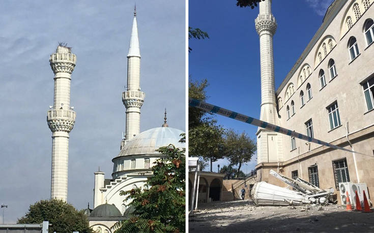 Σεισμός στην Κωνσταντινούπολη: Κατέρρευσε τμήμα μιναρέ