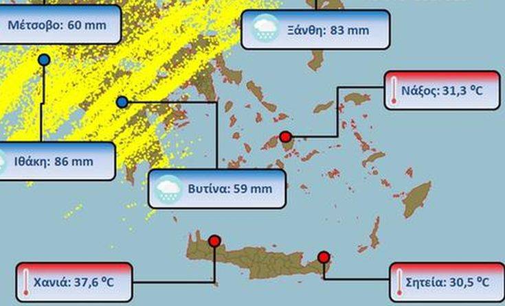 Καιρός: Έπεσαν 27.000 κεραυνοί, έριξε «καρέκλες» και στην Κρήτη είχε 38 βαθμούς