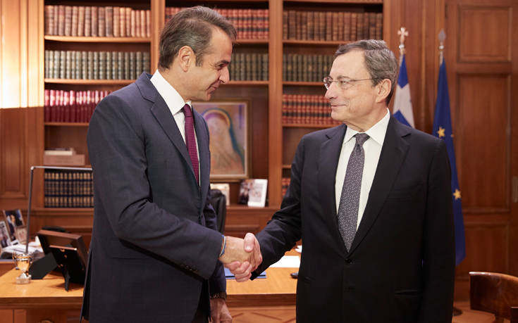 Μεταρρυθμίσεις, επενδύσεις και κόκκινα δάνεια στο επίκεντρο της συνάντησης Μητσοτάκη – Ντράγκι