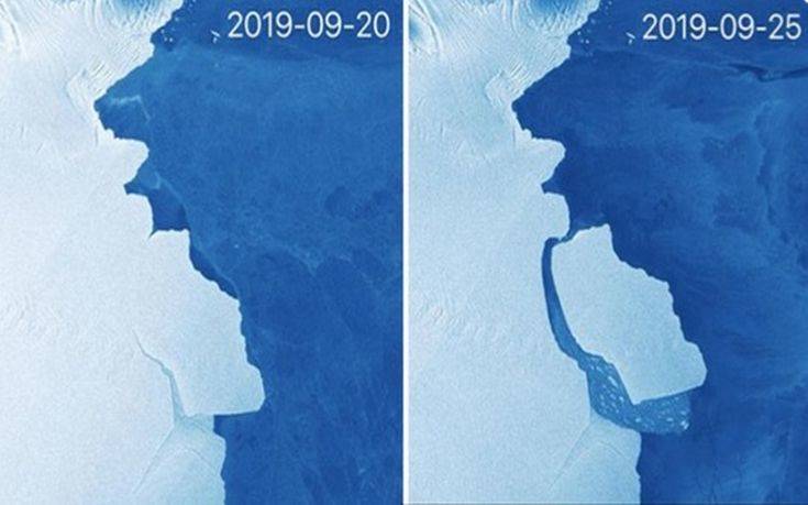 Τεράστιο παγόβουνο μεγάλο όσο 15 φορές το Παρίσι αποκολλήθηκε από την Ανταρκτική