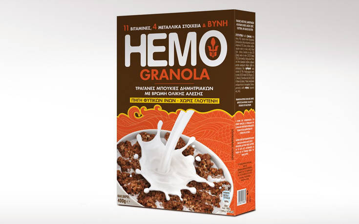 Νέες τραγανές μπουκιές δημητριακών HEMO Granola
