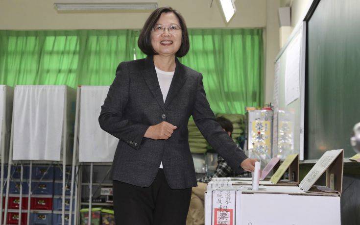 Ταϊβάν: Επανεξελέγη πανηγυρικά η απερχόμενη πρόεδρος Τσάι