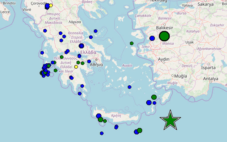 Σεισμός 5,2 Ρίχτερ έγινε αισθητός σε Ρόδο, Κάρπαθο και Κάσο