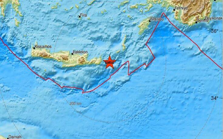 Διπλός σεισμός τώρα ανατολικά της Κρήτης