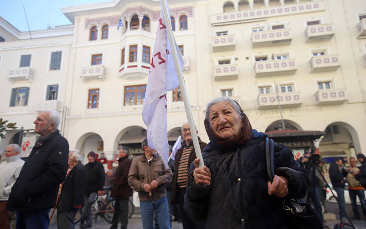 Διαμαρτυρία συνταξιούχων στη Θεσσαλονίκη για το ασφαλιστικό