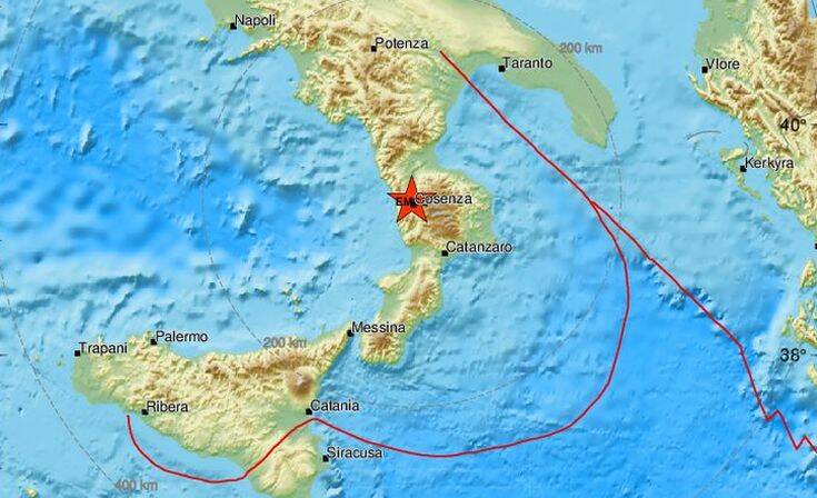 Σεισμός τώρα στη νότια Ιταλία