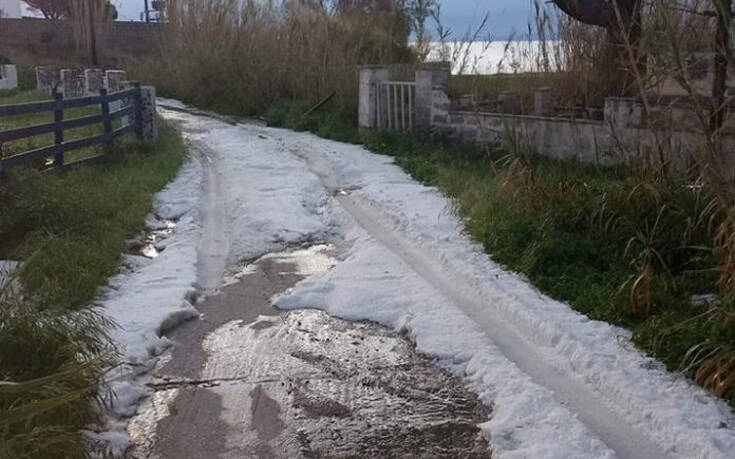 Το χαλάζι που έπεσε στη Σύρο θύμιζε χιόνι