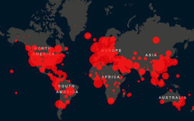 Ο κορονοϊός σε real time: Η λίστα των χωρών σε κρούσματα και νεκρούς &#8211; Η θέση της Ελλάδας