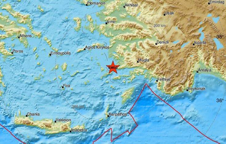 Σεισμός τώρα στα τουρκικά παράλια – Αισθητός και στην Κω