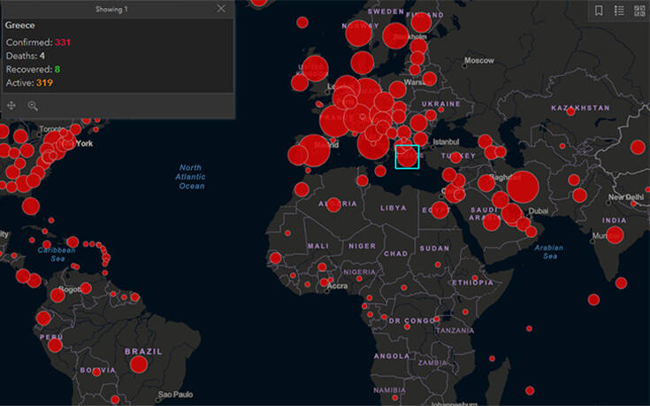 Κορονοϊός σε real time: Ο live χάρτης της εξάπλωσης σε όλο τον κόσμο