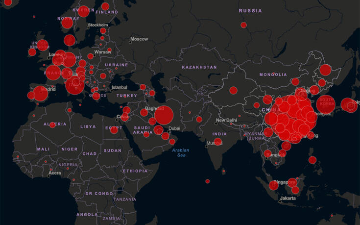 Κορονοϊός σε real time: Η παγκόσμια εξάπλωση -Στους 4.284 οι θάνατοι &#8211; Σε ποια θέση βρίσκεται η Ελλάδα