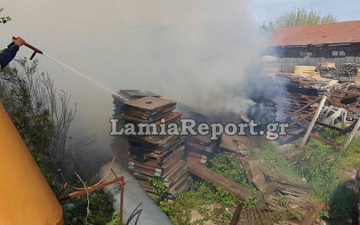 Λαμία: Συναγερμός για φωτιά σε εργοστάσιο ξυλείας