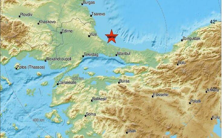 Σεισμός τώρα βόρεια της Κωνσταντινούπολης