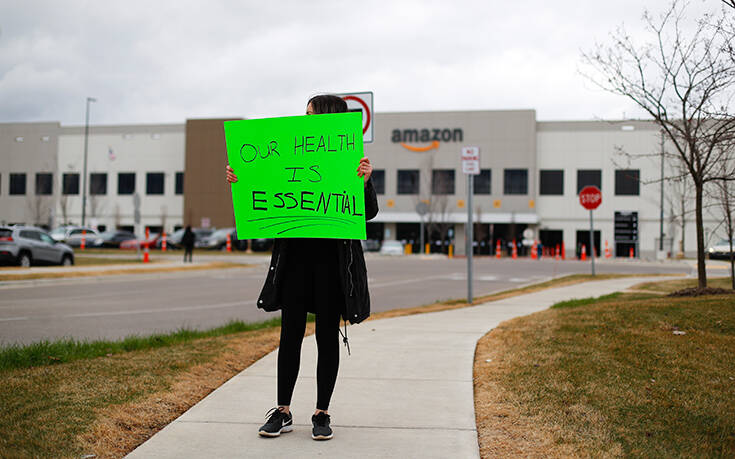 Απεργία στην Amazon για τις συνθήκες εργασίας εν μέσω της επιδημίας του κορονοϊού