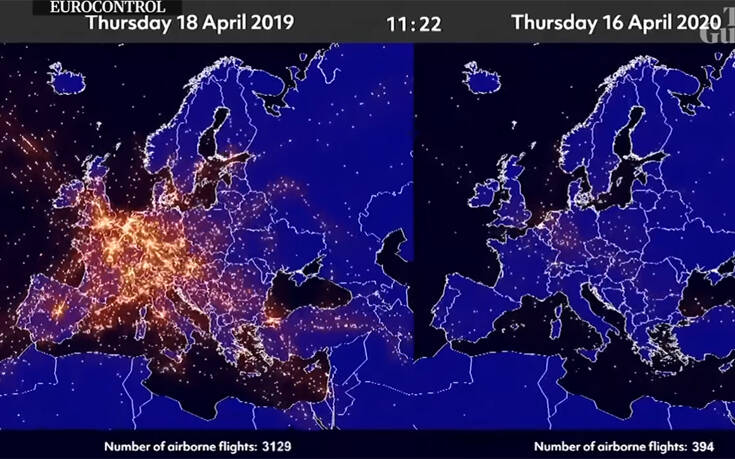 Έτσι άλλαξε ο κορονοϊός τον ουρανό της Ευρώπης