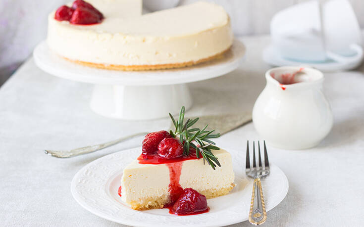 Αυθεντικό New York cheesecake με φράουλες