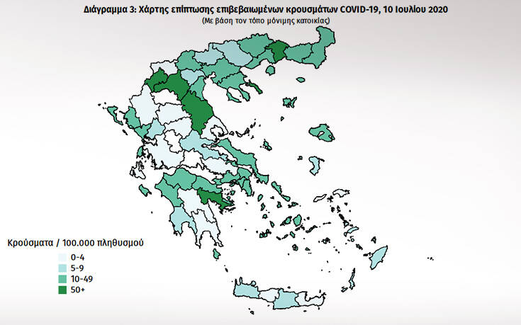 Σε ποιες περιοχές στην Ελλάδα εντοπίστηκαν τα σημερινά κρούσματα – Πόσα είναι τα εισαγόμενα