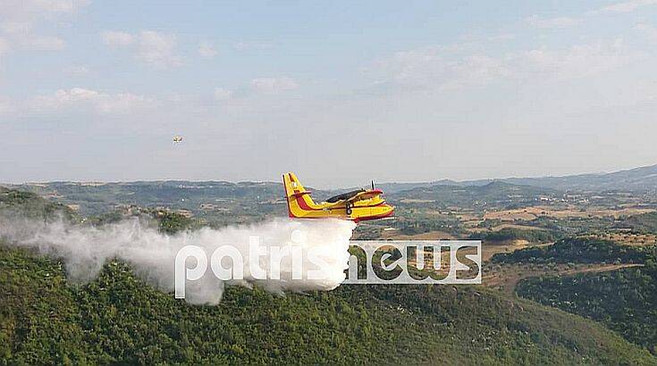 Συναγερμός στην Ηλεία με νέα φωτιά στα Ζαχαραίικα