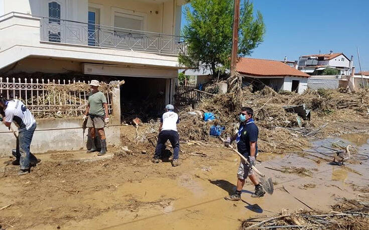 Δυναμική υποστήριξη Προσκόπων προς τους πληγέντες στην Εύβοια