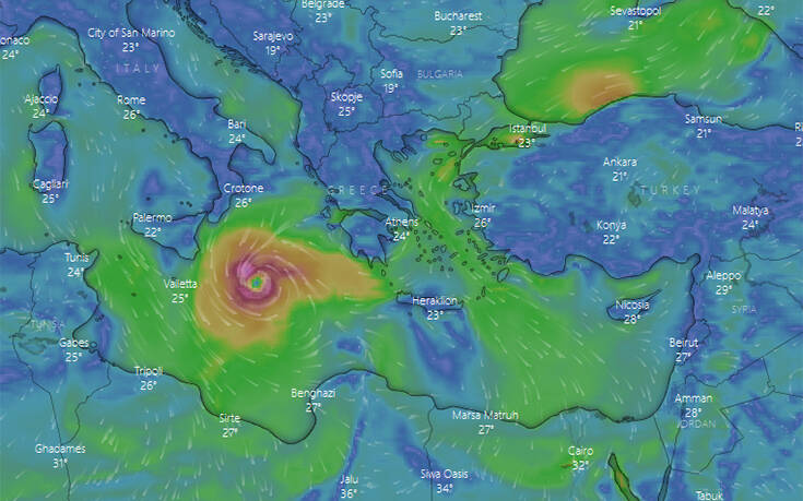 Κακοκαιρία Ιανός: Προ των πυλών ο μεσογειακός κυκλώνας &#8211; Δείτε LIVE την πορεία του