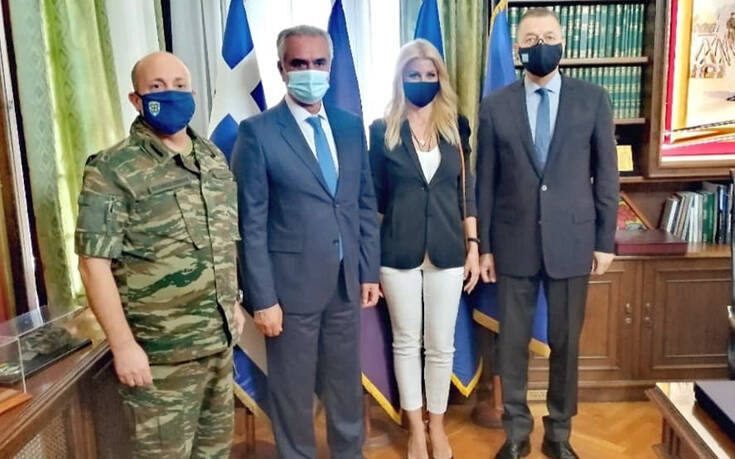 Η Έλενα Ράπτη στην επίσκεψη του Υφυπουργού Εθνικής Άμυνας Αλκιβιάδη Στεφανή στο Γ’ Σώμα Στρατού